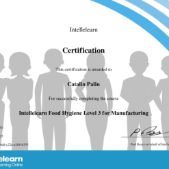 Intellelearn Certificate for Food Hygiene Level 3 for Manufacturing