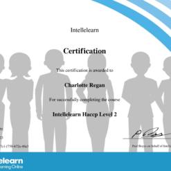 Intellelearn Certificate for HACCP Level 2