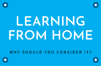 Learning from home banner text