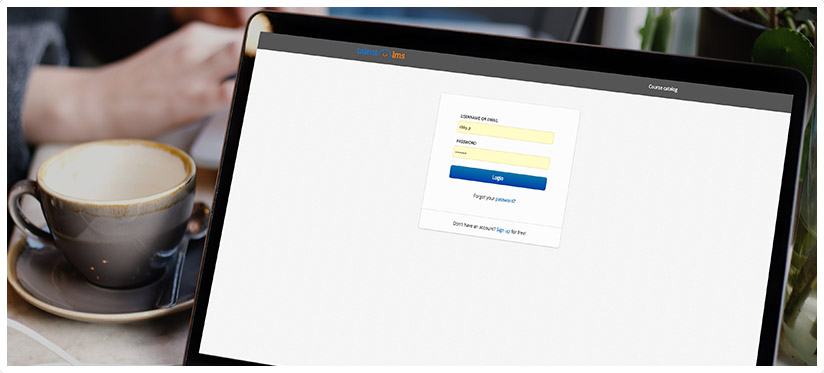 The login page of TalentLMS